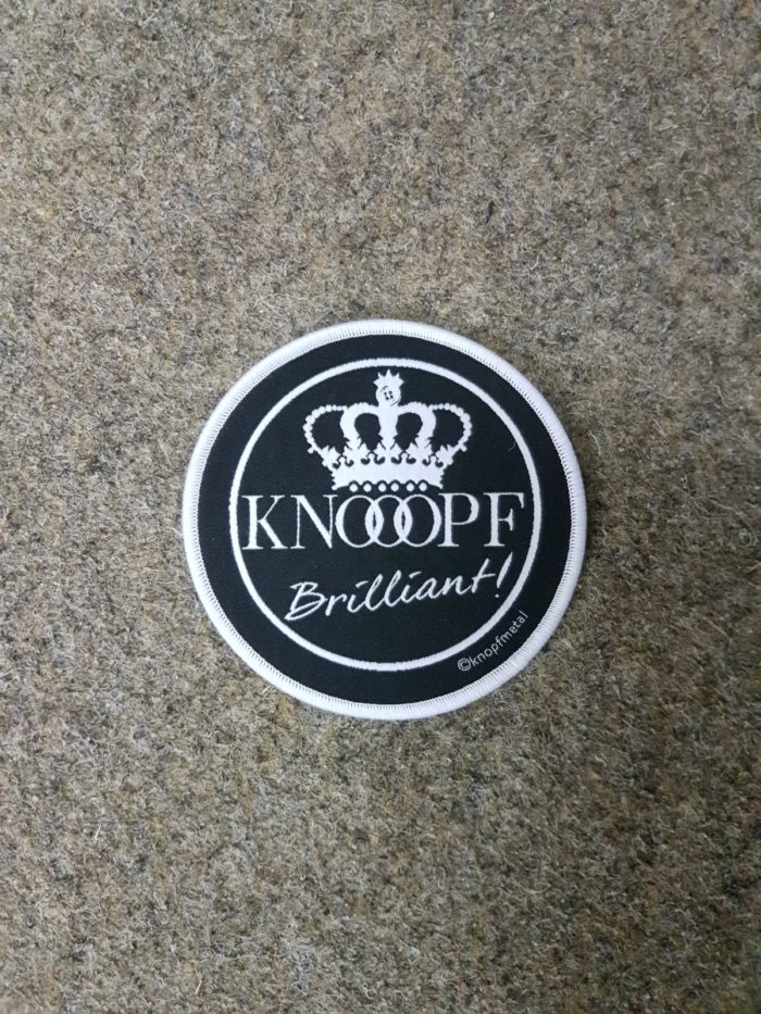 KNOPF Aufnäher / Patch"brilliant" klein schwarz/weiß